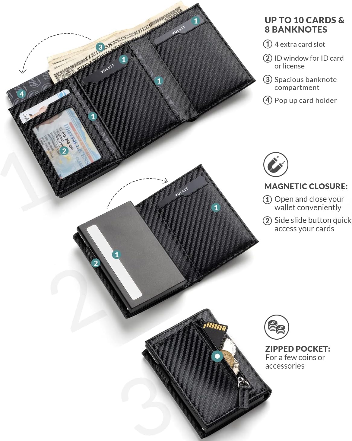 π RFID Wallet β Creditcardhouder met Pop-up Mechanisme & Echt Leer