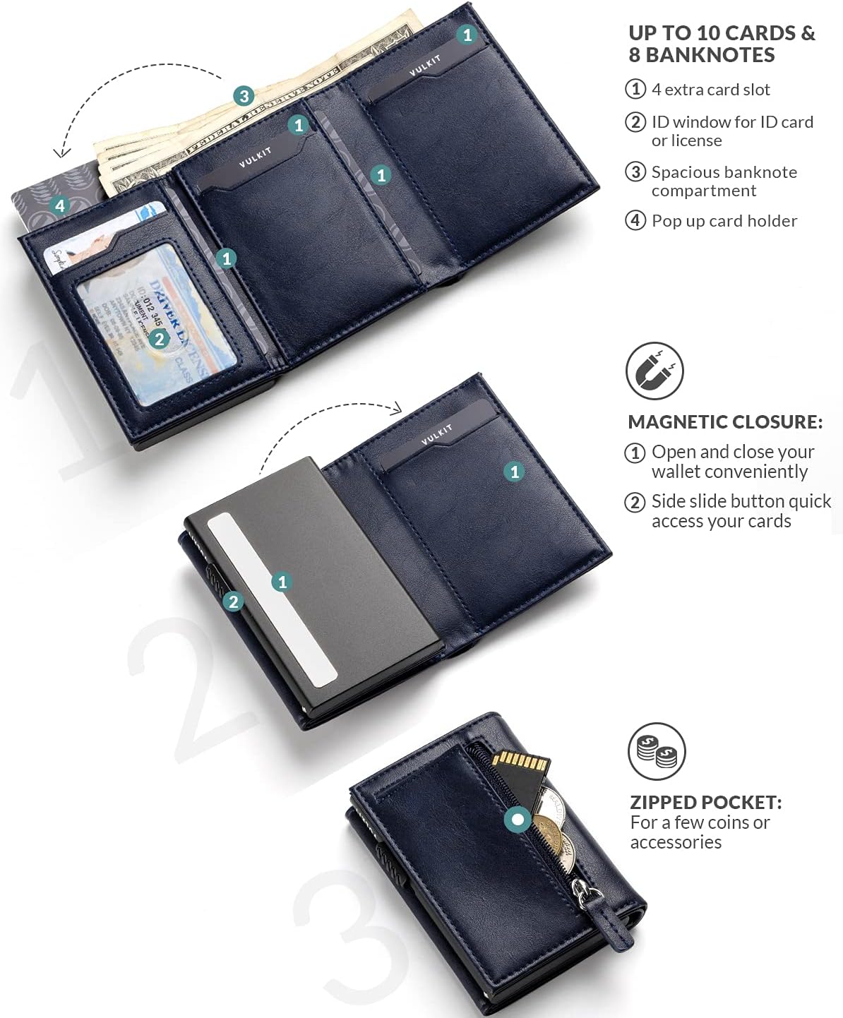 π RFID Wallet β Creditcardhouder met Pop-up Mechanisme & Echt Leer