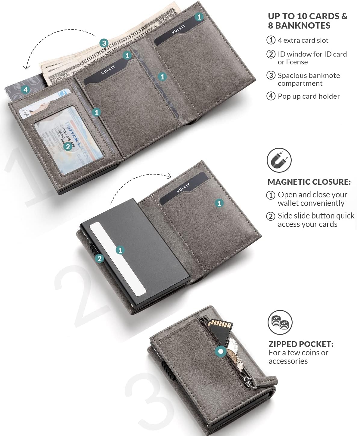 π RFID Wallet β Creditcardhouder met Pop-up Mechanisme & Echt Leer