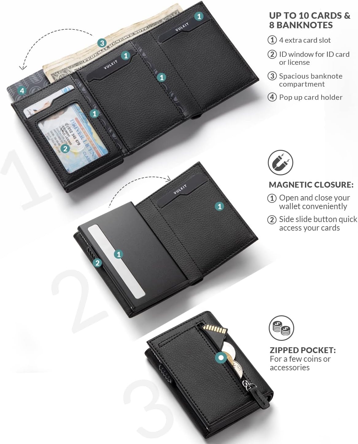 π RFID Wallet β Creditcardhouder met Pop-up Mechanisme & Echt Leer