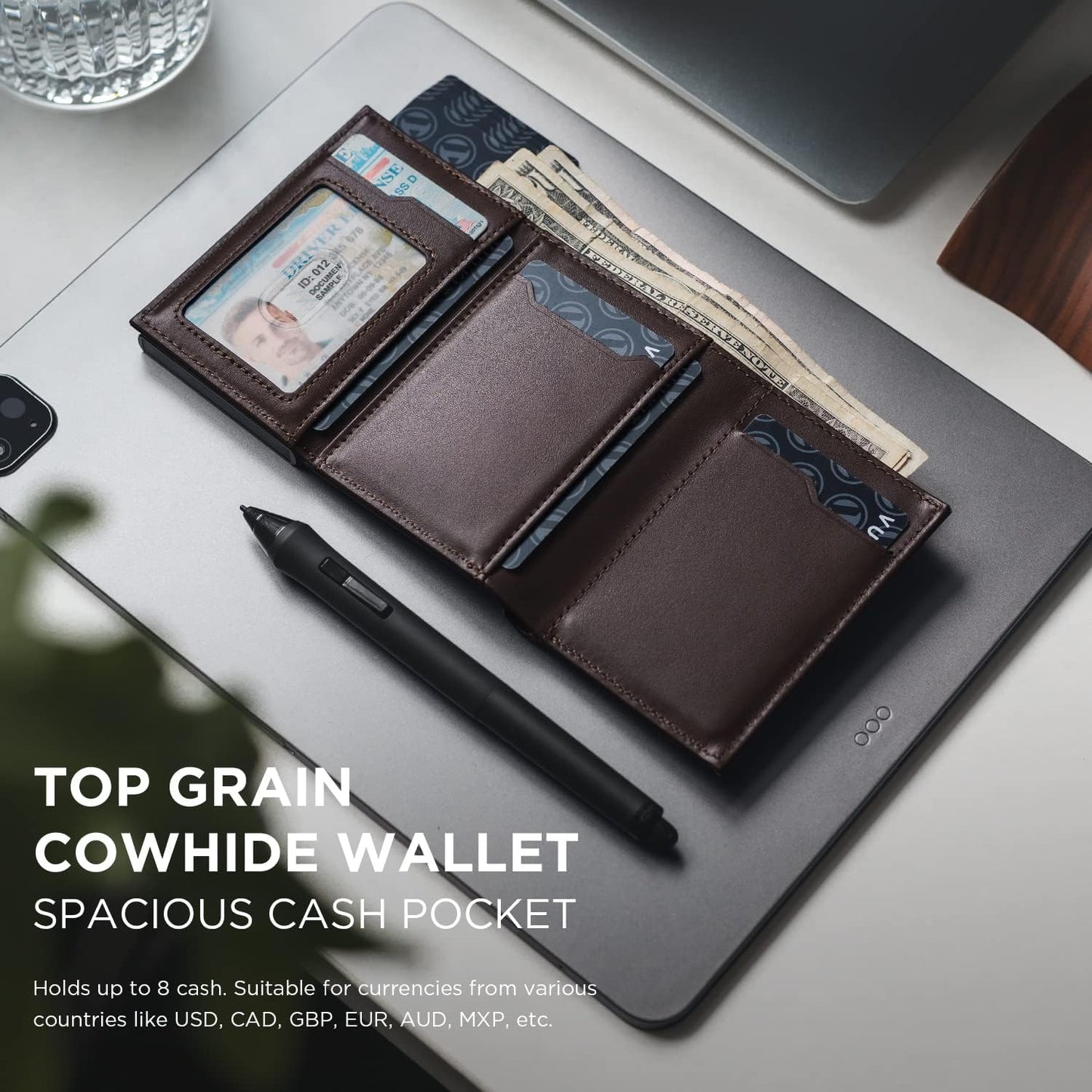 π RFID Wallet β Creditcardhouder met Pop-up Mechanisme & Echt Leer