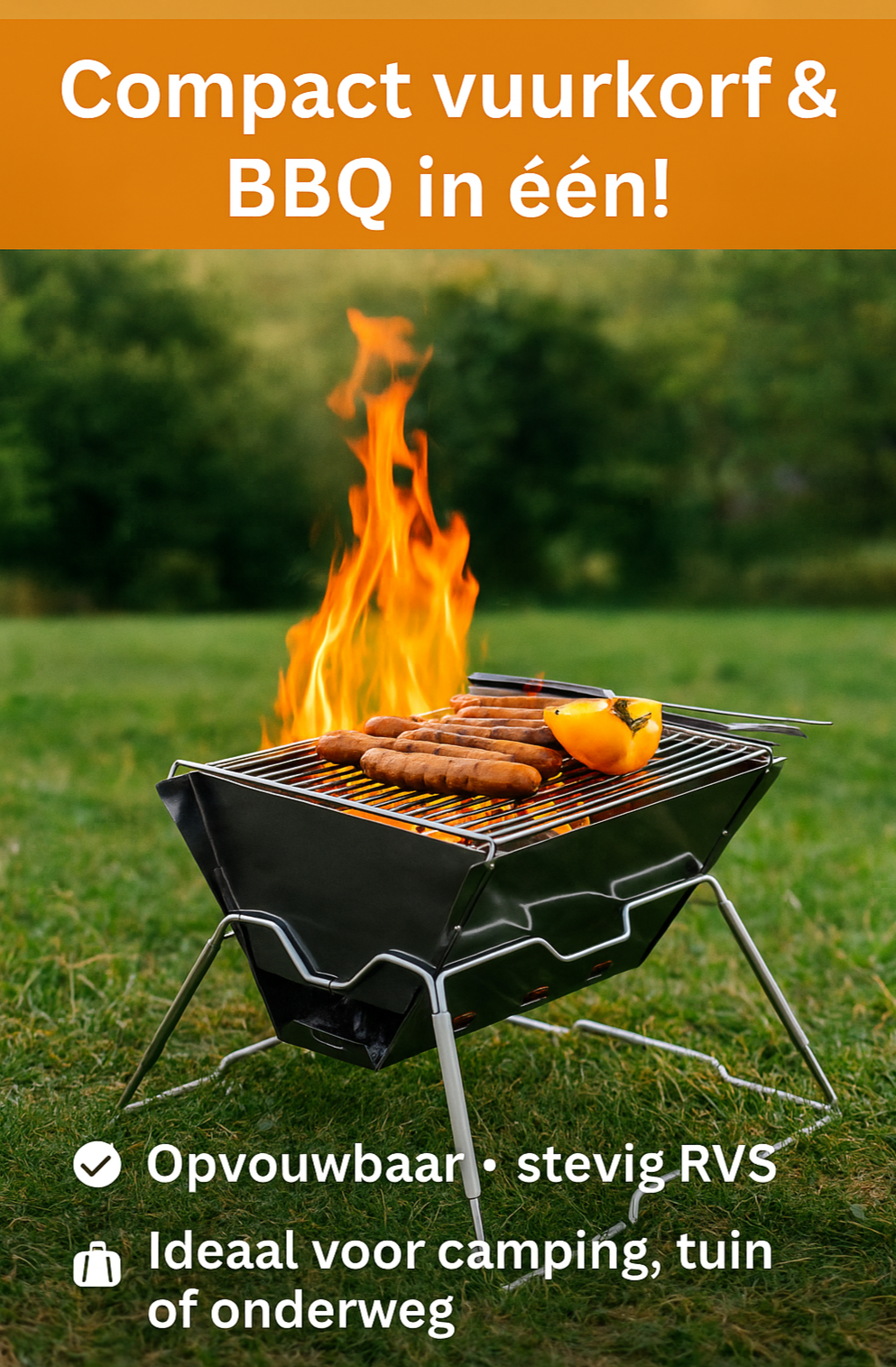 Opvouwbare Camping Vuurkorf Heavy Duty