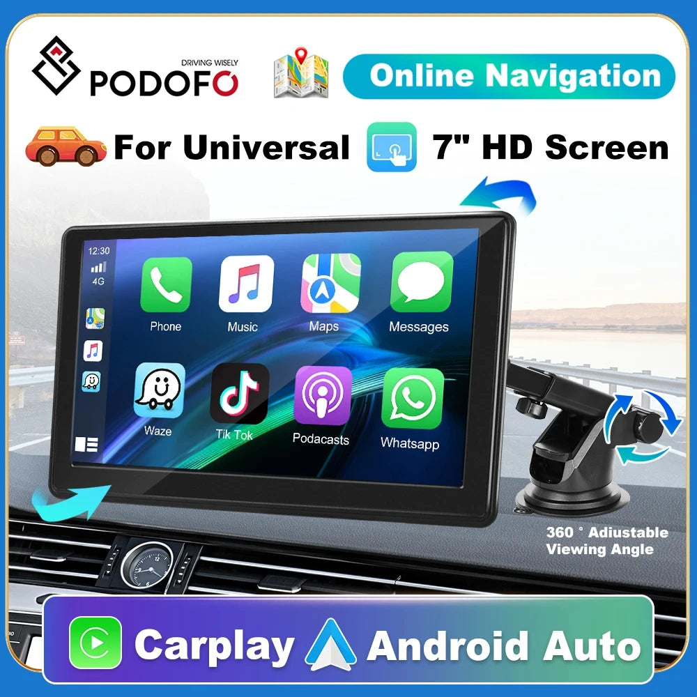 Podofo 7 inch car multimedia systeem productfoto