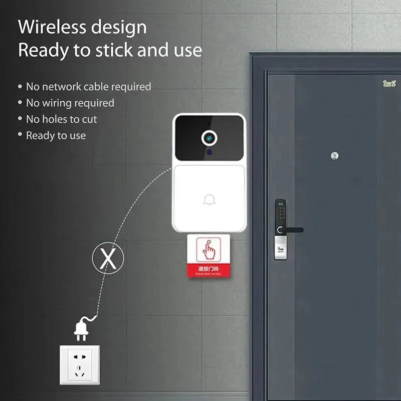 Slimme Videodeurbel – 1080p HD met Oplaadbare Batterij & WiFi App