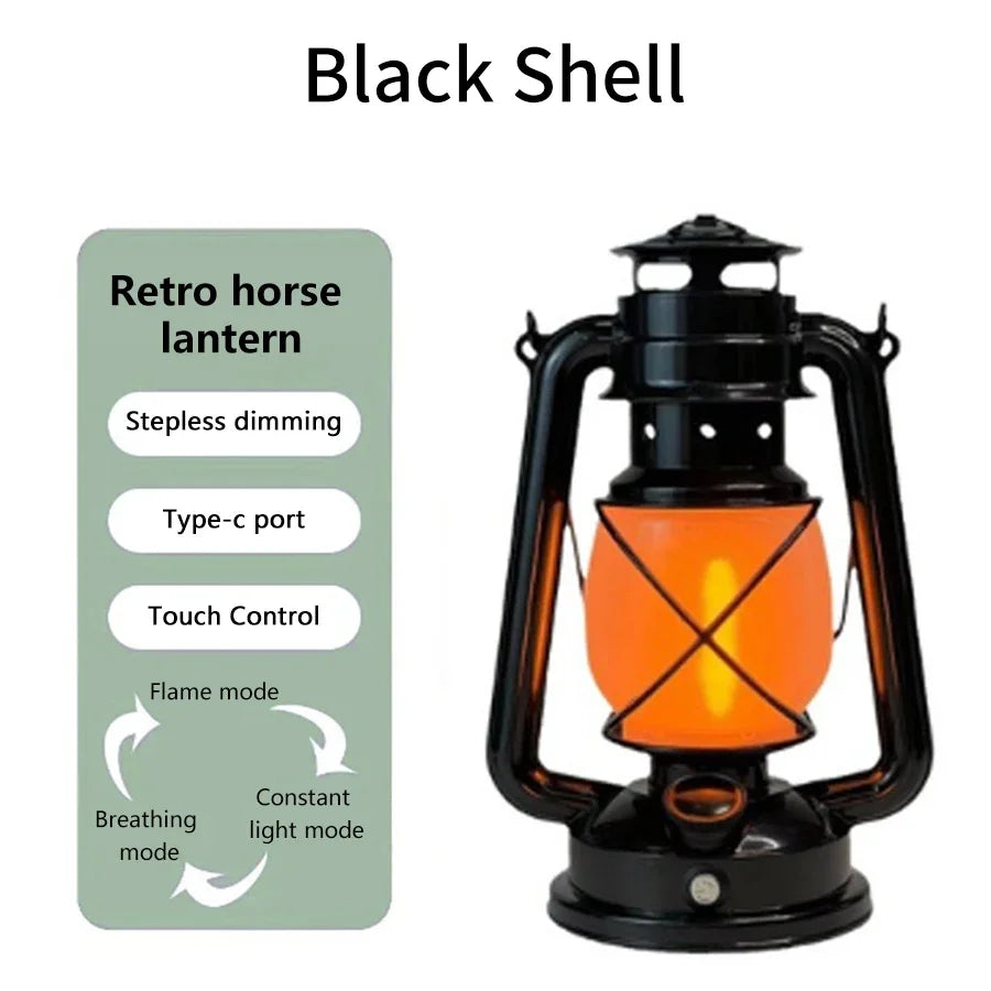 Camping Retro LED Lamp – USB Oplaadbaar & Dimbaar Sfeerverlichting voor Buiten