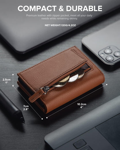 👛 RFID Wallet – Creditcardhouder met Pop-up Mechanisme & Echt Leer