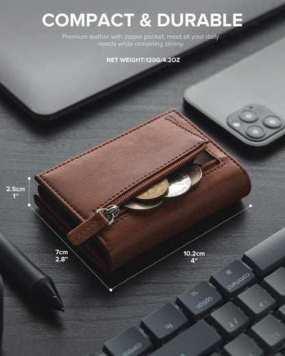 👛 RFID Wallet – Creditcardhouder met Pop-up Mechanisme & Echt Leer