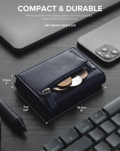 👛 RFID Wallet – Creditcardhouder met Pop-up Mechanisme & Echt Leer