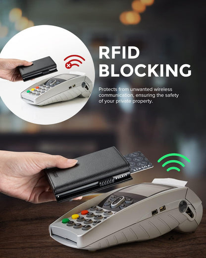 👛 RFID Wallet – Creditcardhouder met Pop-up Mechanisme & Echt Leer