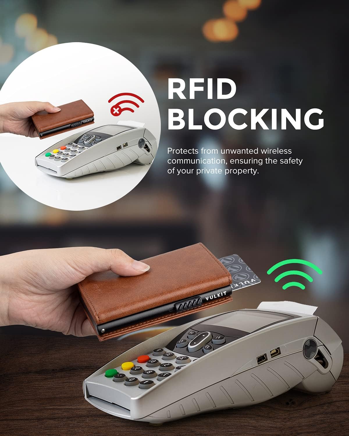 👛 RFID Wallet – Creditcardhouder met Pop-up Mechanisme & Echt Leer