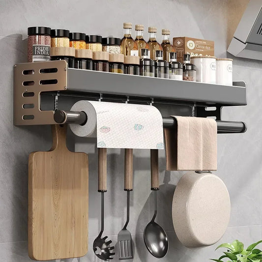 Premium Wandorganizer voor Keuken – 30-40-50cm Kruidenrek met Haken en Houder