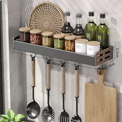Premium Wandorganizer voor Keuken – 30-40-50cm Kruidenrek met Haken en Houder