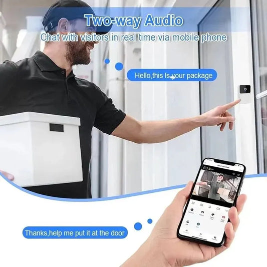 Slimme Videodeurbel – 1080p HD met Oplaadbare Batterij & WiFi App