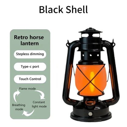 Camping Retro LED Lamp – USB Oplaadbaar & Dimbaar Sfeerverlichting voor Buiten